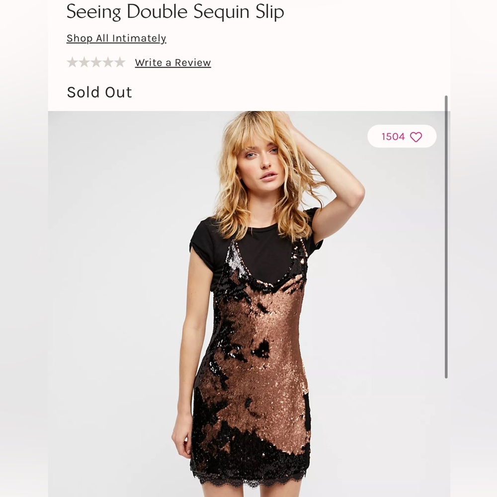 Free People Black and Gold Sequin Mini Dress